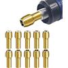 Generic Set di mandrini per trapano a tre ganasce in ottone da 10 pezzi per utensile rotante - Kit pinza da 0,5-3,2 mm
