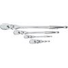 GEARWRENCH 81230T - Set di 4 cricchetti con testa flessibile a 90 denti, 1/4, 3/8 e 1/2, cromato lucido