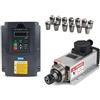 GUOPIN Motore mandrino 2.2KW 2200W Kit del mandrino del mandrino quadrato raffreddato ad aria Mandrino + 2.2KW 220V inverter + ER20. Fresatura for incisione del motore del mandrino dell'aria del colletto Pro