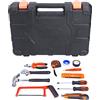 Generic Kit di attrezzi professionali - Set di 13 utensili manuali resistenti con scatola portaoggetti per la manutenzione della casa, progetti fai da te, lavorazione del legno e lavori elettrici