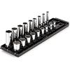 TEKTON 3/8 Inch Drive 12-Point Socket Set with Rails, 18-Piece (5/16-3/4 in.) | SHD91214