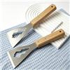Generic 2 raschietti in acciaio inox con manico in legno, multiuso, per rimuovere carta da parati e cemento, per pareti, pavimenti, uso esterno, 2 pezzi