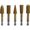 Abaodam 5 Pezzi Set di Lime Rotative per Legno con Gambo Esagonale 6,35 MM | Finitura Oro, Cinque Pezzi, Acciaio ad Alta Velocità, per Lavorazioni su Metallo e Materiali Non Metallici