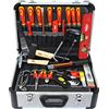 FAMEX 478-10 - Cassetta degli attrezzi professionale in alluminio con set di attrezzi di alta qualità per l'elettricista, la maggior parte degli strumenti di produzione tedesca