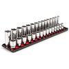 TEKTON 1/2 Inch Drive 6-Point Socket Set with Rails, 30-Piece (10-24 mm) | SHD92211