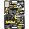 TLGREEN Cassetta Attrezzi, Valigia Attrezzi Completa 218 Pezzi, Set Attrezzi con Chiave Regolabile,Martello,Pinze, Sega, Cacciavite Precisione Set di Cacciaviti Riparazioni Domestici Ufficio (giallo)