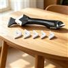 Generic Set di 5 attrezzi per la finitura del calafataggio, raschietto sigillante in silicone di varie dimensioni con cuscinetti sostituibili 3R/6R/10R/13R/17R, rimuovi colla portatile per vetro, per bagno