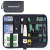 DoubleCare Kit Di Strumenti Di Riparazione Di Rete,Strumenti Professionali Per Elettricisti Rj45 Rj11 Rj12 Cat5 Cat5e Crimping Tool, Con Tester Per Cavi Ethernet Per Uso Domestico E In Ufficio(12 in 1)