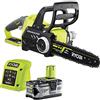 RYOBI Motosega 18 V ONE+ RCS1830-140B, guida 30 cm, batteria 4,0 Ah | Potatura e taglio di tronchi, senza fili, tensione senza attrezzi, compatibile con 200 + strumenti, caricatore incluso