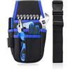 Generic Custodia multifunzione con cintura, borsa in tessuto Oxford spesso resistente all'usura con tasche, kit di attrezzi compatto per elettricisti, meccanici e falegnami, blu