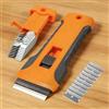 Generic Strumento raschiatore con lama di rasoio e 10 lame extra, raschiatore per la pulizia del vetro per piano in vetro, porta del forno, raschiatore per piano cottura, adesivo per raschiatore di vetro