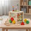 Cubo Multiattività in Legno Bordi Arrotondati Giocattolo prima Infanzia