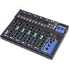 SAUADY Mixer Professionale Console Audio a 7 Canali Mixer Professionale a 7 Canali Per La riunione di Famiglia Karaoke Nero 33 * 23 * 3.7CM