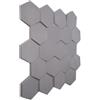 Keyhelm Pannelli Fonoassorbenti Esagonali 3D, Pacco da 20 (1m²), Correzione Acustica Medio-Alte Frequenze, per Studi di Registrazione (RAL 7047 Grigio Tele)