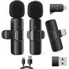 DM-Digital Microfono Lavalier Wireless Universale (Android, PC, Apple) - Microfono a Clip per Interviste Youtube Facebook Live Podcasts TikTok - Trasmissione in diretta Microfono Cravatta senza fili
