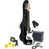 GEWA Basso Elettrico, Bass Pack RCB-100 Set nero- Corpo in legno di tiglio massiccio, Tastiera in legno di pakka, incl. amplificatore, borsa da concerto e accessori per un suono di basso potente!