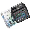 LVYXON Mixer audio DJ a 4 canali con BT e USB, scheda audio di alimentazione da 48 V, interfaccia XLR/1/4, lettore MP3, equalizzatore a 3 bande per studio streaming, KTV, palcoscenico live performance (blu)