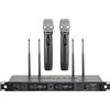 Phenyx Pro Sistema Microfono Wireless UHF a 2 canali PTU-2U-2H | True Diversity, Auto Scan, 2 × 1000 canali, portata 328 ft, sync IR rapido, 2 microfoni dinamici, voce live