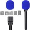 YOUSHARES - Adattatore portatile Interview Go, impugnatura per microfono Rode Wireless GO II, wireless GO/Me/Pro, DJI Mic 2, con copertura in schiuma per microfono (schiuma blu)