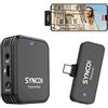 SYNCO G1T (tipo-C) 2.4 GHz Micro Cravatta Wireless con 1 trasmettitore e 1 ricevitore per telefoni Android e dispositivi Type-C, Vlog, Microfono-Cravatta-Smartphone-Senza Fili