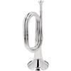 Dilwe Tromba Militare, Chiave C con Bocchino da 11 Cm di Diametro, Altezza 34 Cm, Tromba in Ottone Argentato per Banda Musicale Dell'orchestra