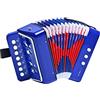 LIEKE Fisarmonica per bambini, 10 tasti organetto, strumento musicale, regalo per adulti, studenti principianti (blu)