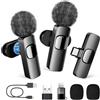 MULBEVD Microfono Lavalier Wireless per Smartphone - Microfono per Video Social, iPhone/Android/Tavoletta, Lavalier Wireless Pronto all'uso, Noise‑Canceling, YouTube, TikTok, YouTube e Instagram