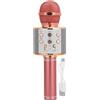 ciciglow Microfono Senza Fili, Microfono Portatile per Karaoke Senza Fili Bluetooth Altoparlante Microfono Multifunzione per la Casa KTV(Oro rosa)