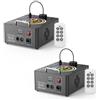 Osusuent Macchina del Fumo 1500W con Telecomando 6 LED RGB, Macchina della Nebbia Portatile Effetti Stroboscopici e Striscia Luminosa da Discoteca DMX512 per Halloween Matrimon Feste Spettacoli Teatrali 2PCS