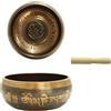 Generic Set di campane tibetane nepalesi, realizzate a mano, per meditazione e yoga, 13 cm, colore: nero e oro