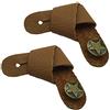 YARADECRO 2 ganci in pelle per chitarra, con bottone in metallo retrò, accessori per chitarre acustiche/elettriche e ukulele (marrone)