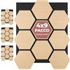 tectake® Set da 4 Pannelli Fonoassorbenti legno, 76 x 62 cm, Pannelli Decorativi per Pareti, Effetto Legno, MDF e Feltro, Assorbimento Acustico, Design Esagonale, Montaggio Facile - Rovere