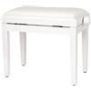 Classic Cantabile Panca per pianoforte bianco lucido - Altezza regolabile da 47 a 56 cm - Sgabello con meccanismo a fuso - Seduta panchetta 55 x 32 cm - Sedia con rivestimento in velluto, stabile