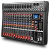 Yamnweo GX12 - Console professionale per scheda audio a 12 canali, interfaccia mixer digitale USB Bluetooth per computer, ingresso MP3, alimentazione phantom, mixer stereo DJ per eventi live, karaoke