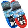 keepdrum Keep Drum 2 X MC 001 X X 6 m cavo XLR, cavo per microfono XLR/XLR, 1 rosso, 1 blu