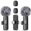 MAYBESTA Mini microfono wireless per iPhone, telefoni Android, confezione da 2 microfoni lavalier da bavero per registrazione audio e video, microfoni con clip per creatori di contenuti per YouTube
