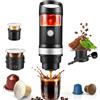 Senprity 3 in 1 Macchina Caffè Portatile 25 Bar Ricaricabile Autoriscalda Viaggio | Compatibile Capsule Ns/DG & Caffè Macinato,9600mAh Batteria,Design Mini Compatto,Ideale per Campeggio Ufficio Auto Escursioni