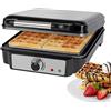 Profi Cook ProfiCook® PC-WA 1241 - Piastra per waffle belghe con 4 superfici di cottura, piastra per waffle belga, superficie di cottura antiaderente | grado di doratura regolabile | acciaio inox | 1200 Watt |