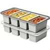 Qnbonrich 2 stampi in silicone per Souper Cubes, 250 ml, extra grandi, con coperchio, per conservare e congelare zuppe, brodo, salse, cubetti di ghiaccio senza BPA (grigio)