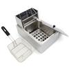 Wiyuer Friggitrice da 6 litri, in acciaio inox, 2500 Watt, con termostato a zone fredde, con cestello in acciaio inox e manico, per friggitrici, anelli di cipolla, panini per uova, pollo arrosto