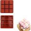 Bustlwor 2 PCS Stampo Cioccolatini, Stampo Silicone Quadrato, Cubo Silicone per la Torta Muffin (Rosso Mattone)