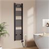 EMKE Scaldasalviette Elettrico per Bagno 140 x 40 cm, Antracite, 500 Watt | Radiatore Curvato con WIFI Termostato, Scaldasalviette Elettrico, Supporto Porta-Asciugamani