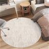 LuxFocus Tappeto rotondo per soggiorno 120 cm, lavabile, tappeto rotondo, moderno, tinta unita, con retro in gomma antiscivolo, per cameretta dei bambini, ufficio, beige