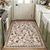 TOPICK Tappeto runner 80 x 150 cm, per corridoio, morbido antiscivolo, per ingresso, cucina, comodino, lavanderia, stampa vintage con uccellini melograni, lavabile in lavatrice, facile da pulire