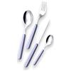 Eme Posaterie Set di 24 Posate LINEA BONITA, Acciaio inox, Con Manico a Linea, Elegante Set di Posate con Coltello, Forchetta, Cucchiaio per casa, ristorante lavabile in lavastovigli (Righe Lilla)