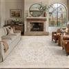 PureCozy Tappeto Salotto 200x300cm Beige Marrone Soggiorno | Vintage, Antiscivolo, Lavabile in Lavatrice, Tappeti, Grande, Tapette, Ufficio, Lavanderia, Pelo, Corto, Rug