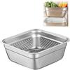 KWJNH Ciotola in acciaio inox, bacinella multiuso per lavello, grande vasca quadrata per lavello, contenitore quadrato per cucina, verdura, frutta, riso, bacino per lavare piatti durevoli per la casa