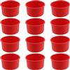 YUENPUN 12 stampi rotondi in silicone da 10,2 cm, antiaderenti, colore rosso, stampi per torte in silicone per mousse, muffin, budini, cupcake, pane