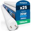 Eurocali 25x Tubi LED 150cm G13 T8 20W 2100 lumen Luce Bianco Freddo 6500K - Fascio Luminoso 160° - Sostituzione Neon