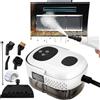 Neulriscn Pulitore a vapore elettrico con schermo digitale, pulitore a vapore a mano, 1100 ml serbatoio d'acqua di grande capacità, con 4 testine regolabili su 6 livelli, 10 S, riscaldamento rapido (Bianco)